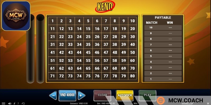 Xổ số Keno đơn giản